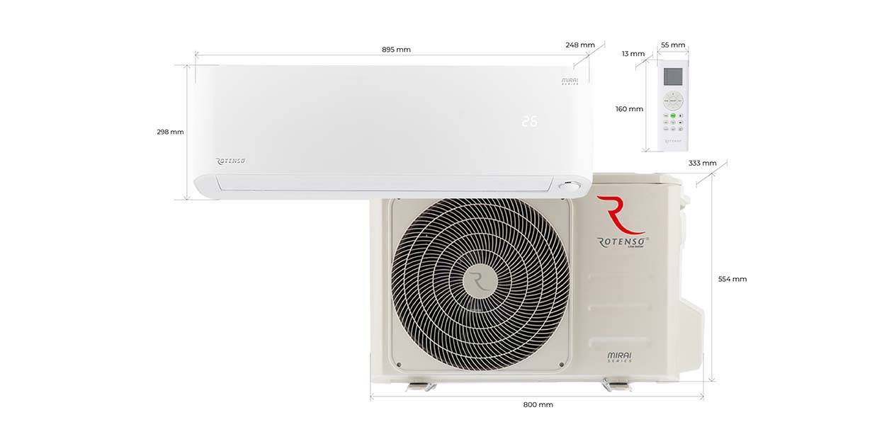Klimatyzator ścienny Rotenso Mirai 3,5 kW Pompa ciepła powietrze - powietrze
