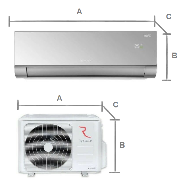 Klimatyzator ścienny Rotenso Versu Silver 2,6 kW Pompa ciepła powietrze - powietrze