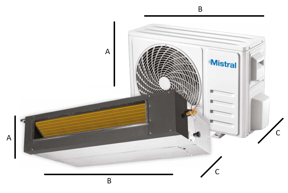 Klimatyzator kanałowy Mistral 10,5 kW MIS-36D2HRH/DV