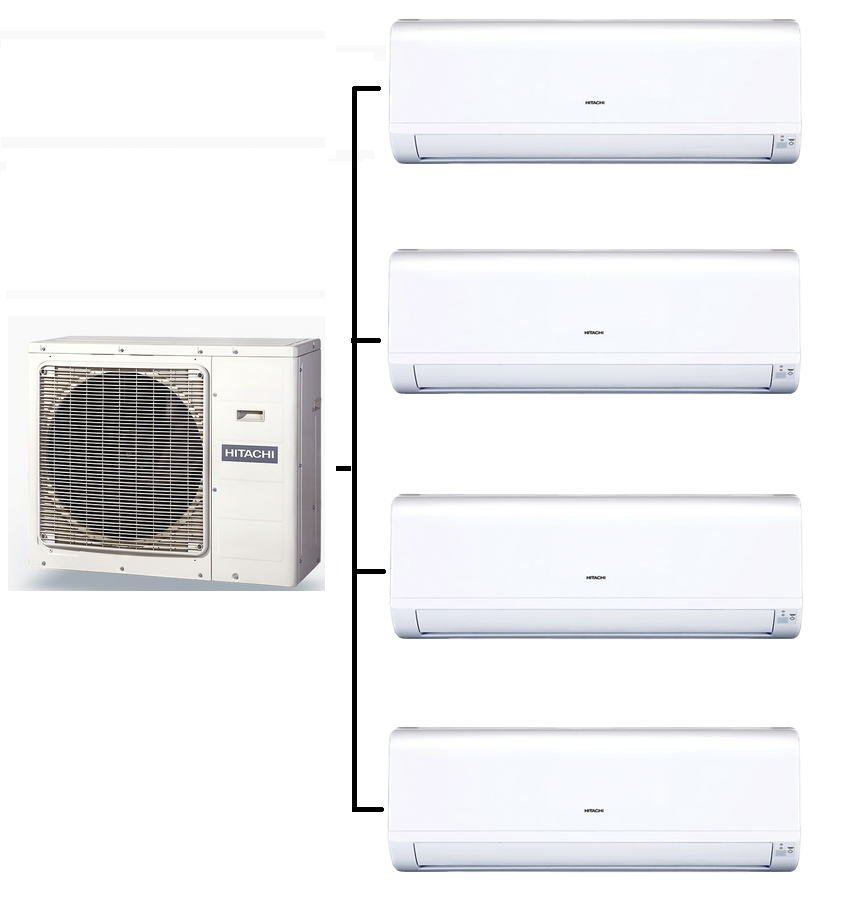 Klimatyzator multi HITACHI PERFORMANCE 1,5kW+1,5kW+2,0kW+2,0kW