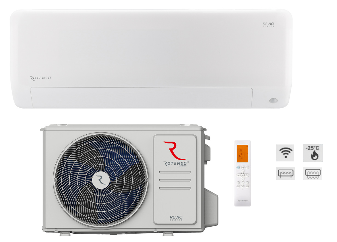 Klimatyzator ścienny Rotenso Revio 3,5 kW R32 "Zapytaj o dostępność" Pompa ciepła powietrze - powietrze