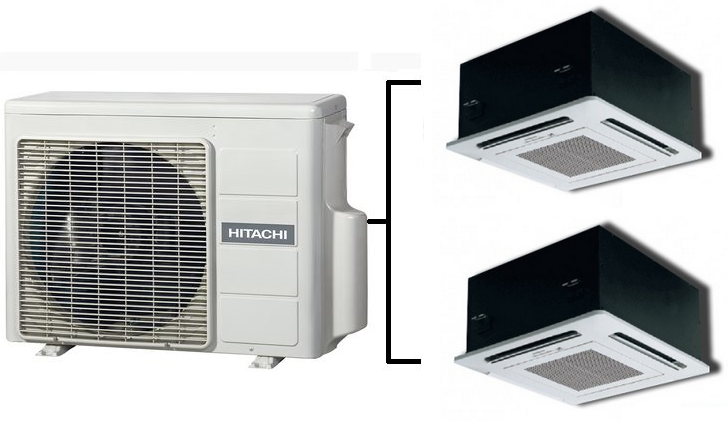 Klimatyzator multi HITACHI kasetonowy 2,5kW+2,5kW