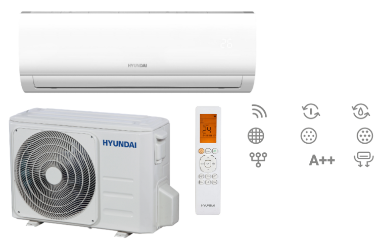 Klimatyzator ścienny HYUNDAI Revolution 2,6kW Pompa ciepła powietrze - powietrze