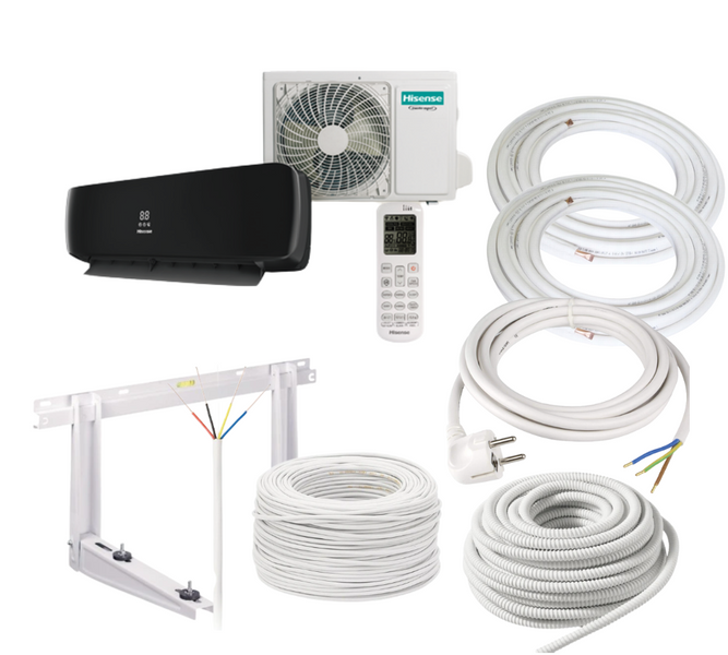 Klimatyzator ścienny Hisense Apple Pie Pro 2,6kW + zestaw 5w1 Pompa ciepła powietrze - powietrze