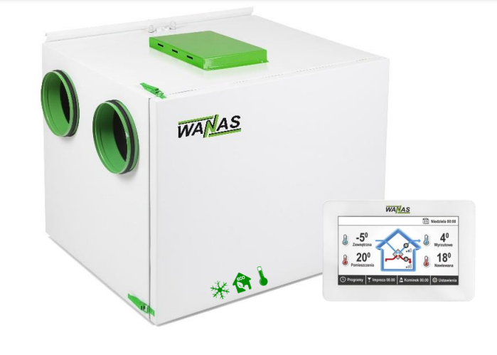 Rekuperator WANAS CLASSIC 555 H_XF 320 m²